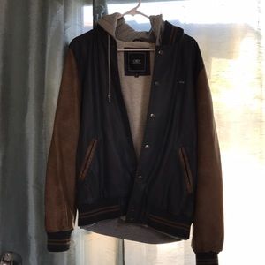 Obey Propaganda Faux Leather Varsity Jacket